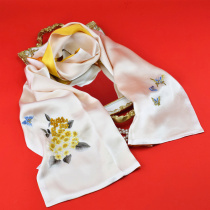 Su embroidery silk double head lilac flower scarf shawl silk scarf Chinese style Shanghai special gift for Mother