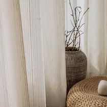 Japanese linen curtain living room bedroom bay window balcony yarn Japanese cotton and linen partition window screen screen curtain light transparent