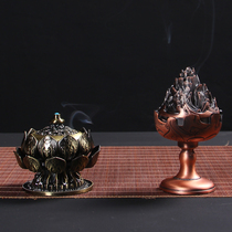 Ancient early material incense burner pure copper antique tea ceremony Tower fragrant sandalwood stove home room Zen tea art pan incense burner