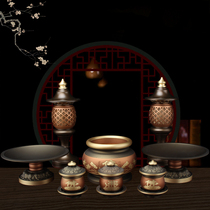 Pure copper Buddha kit for Buddha supplies complete water supply cup fragrant stove fruit tray vase Buddha front for lamp home swing piece