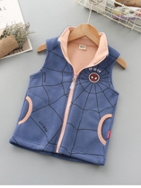 Childrens fleece vest vest plus velvet thickened spring and autumn boys and girls with cotton waistcoat baby fleece warm vest