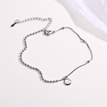 925 sterling silver lucky anklet female Korean version of niche design simple sexy personality student girlfriends hipster Wild