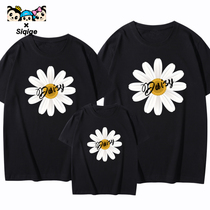 Little Daisy parent-child outfit a family of three or four net red summer mother and child mother Womens Foreign Large size short sleeve T-shirt customization