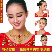 2018 Indian dance table performance accessories headdress belly dance single diamond necklace a diamond eyebrow head chain