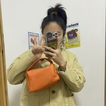 Soul Best Friend Lychee Veins Orange canvas BAO WEN Hand carrying tofu bag 100 hitch lunch box bag obliquely cross-bag