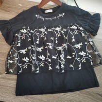 Real Shot Day Single Foreign Trade Boy Clothing Summer Women CUHK Children Pure Color Short Sleeve T-Shirt Bottom-Shirt Half Sleeve Embroidery