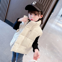 Girls Cotton Marcha in autumn and winter 2022 new feather cotton vest girls wear childrens winter coat