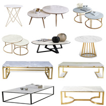 New Nordic promotional natural marble coffee table simple small apartment living room office drinking tea table golden square table