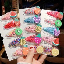 Korean children hairclip bangs fruit hairpin bbclip Net red small jewelry female headgear little girl hair trim edge