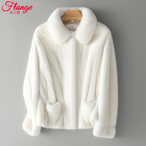 Henning mother mink slim Jew fur coat fashion new jacket Buffy mink fur mink velvet leather grass female short