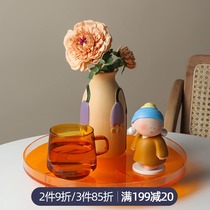 ins Wind acrylic tray ornaments tea tray water Cup tray living room creative home set famous art decorations