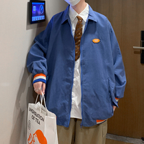 Corduroy jacket mens Hong Kong style brand ins wild student jacket spring and autumn Korean loose tooling jacket