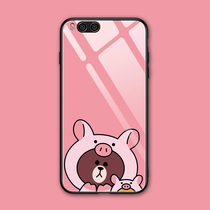 Xiaomi 5x Xiaomi 6X Xiaomi 8se Xiaomi 8 youth edition Xiaomi note3 mobile phone shell glass silicone Japan and South Korea cartoon crayon Shin cute puppy Pink bear couple MI8SE ultra-thin