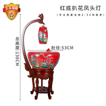 Jingdezhen new diameter 50 cm red office open ceramic gold with lamp water spray fish tank decorative ornaments