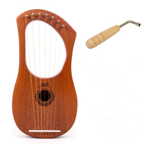 Aklot Harp 7 Strings Laiya 7 Tone Lyre Beginner Veneer Mahogany Minor Instrument Easy to Learn