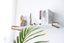 Bookshelf wall marble board Nordic plate simple partition wall hanging kitchen living room toilet shelf