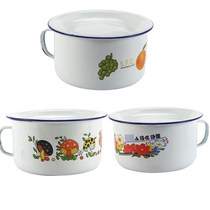 Box Enamel Regular Bowl Cup Soaking Lunch Student Old Nostalgia Enamel Old-fashioned lunch box Lid Home Meal