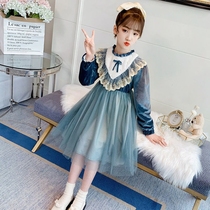  Next win girls dress autumn and winter 2020 winter Western style middle and large children thickened childrens mesh princess skirt