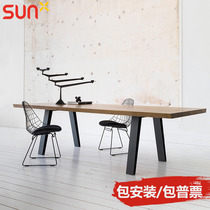 Solid Wood Desk Simply Modern Worktable American Retro Table Loft Computer Table Long Table Customization
