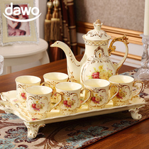 Eurostyle tea set suit with tray teapot English style Lower afternoon tea coffee cup suit Home extravagant wedding gift