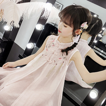 Hanfu Skirt Girl Summer 2022 New Children Summer Clothes Chinese Wind Dress Chinese Style Dress Superfairy Summer Thin Flagship Robe