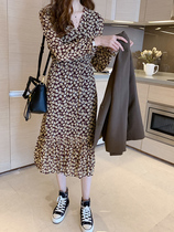 JOLIMENT charming law lazy wind 2021 spring and summer new print waist chiffon floral dress women