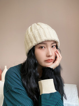Japanese Joker casual wool melon leather hat autumn and winter men and women Korean knitted hat warm ear protection wool hat Tide brand