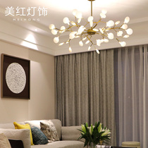 Living room chandeliers Nordic creative modern simple atmospheric Net red led restaurant bedroom lights warm Firefly lamps