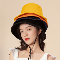 Summer fishermans hat female Tide brand face small sun hat sunshade anti-ultraviolet basin hat Korean version of Joker outdoor hat