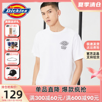 Dickies Tide Card Printed Short Sleeve T-shirt 2022 Spring New Pint Full Cotton Blouse Lovers 10364