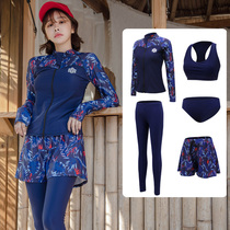 New diving suit sunscreen swimsuit fashion womens five-piece long-sleeved trousers set snorkeling jellyfish clothes surfing