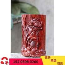 More than a year of Indian leaf red sandalwood characteristic pen holder handmade high-end collectibles Business