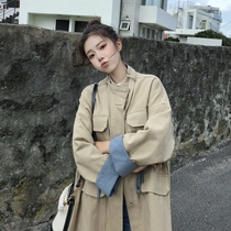 Maternity clothes spring 2020 new pregnant womens coat spring and autumn long loose Korean casual windbreaker tide