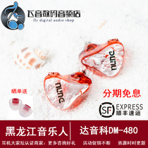 Dunu DM-480 Dual dynamic coil fever hifi in-ear wired headphones High quality earbuds