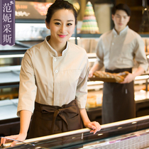 2021 New Chinese restaurant service worker overalls chef uniform sleeve set hot pot restaurant Baker dessert