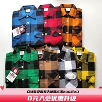 Fool tide Rothco flannel plaid pocket shirt mens and womens tide brand thick autumn jacket oversize