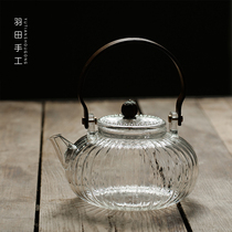 Haneda New Japanese-style handmade glass teapot lifting beam kettle filter steamed tea cooker electric pottery stove kung fu tea set