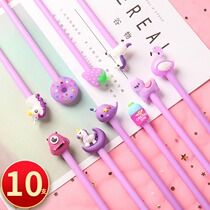 Creative cute expression shaking head doll gel pen spring personality cartoon gel pen student water pen signature pen Black