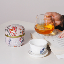 Great British Museum Surf Rime Tea Cup With Cover Tea Water Separation Cup Tea Leaves Jar Suit Delivery Birthday Present