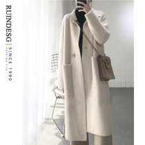 RUINDESG mink wool coat 2021 new women's autumn and winter Korean version of loose long coat