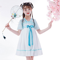 Next win girls Hanfu summer clothes 2021 New Chinese style children Super fairy chiffon dress Tang dress