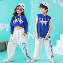 Summer Boys street dance suit bboy hip hop set drum guitar model catwalk costume vest white pants girl