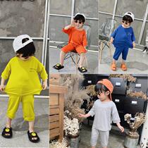 Childrens Summer Home Clothes Clothes Kids Kids Baby Boys 7-Shades Model Pajamas Set