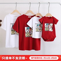 Six-month parent-child dress family of three baby summer dress family photo newborn dress Mickey mother dress