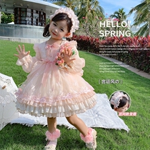 Girl Loretta Princess Dress 2022 New Children Yarn Dress Palace Tiewear Dress Skirt Woman Baby Spring Dress Dress Dress