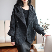 Gray wool coat womens new wool coat 2019 autumn and winter popular Korean version of the little Nizi cloak