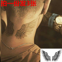 Justin Bieber neck with the same neck wings tattoo stickers waterproof men and women lasting European and American black and white