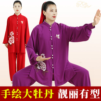 Tai Chi Fu Mens New Flutter Hand-painted Martial Arts Costumes Performance Suit Womens Taijiquan Style Martial Arts Skills for the Spring and Autumn Ji Hongdao