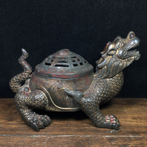 Bronze Dragon Tortoise Smoked Incense Burner -AD2349
