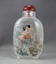 Chinese characteristics inner painting snuff bottleGolden bottle plum